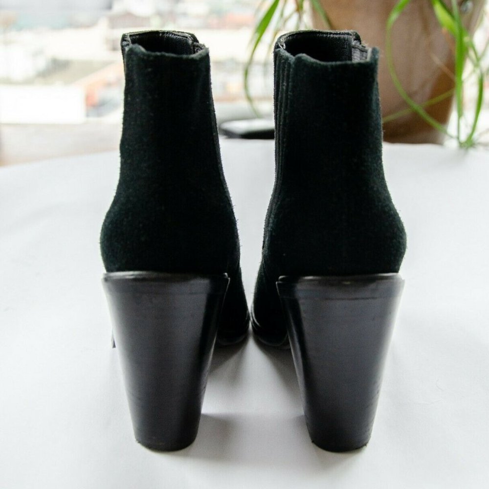 Joie Cloee Black Suede Heeled Ankle Booties 36.5 - Picture 6 of 8